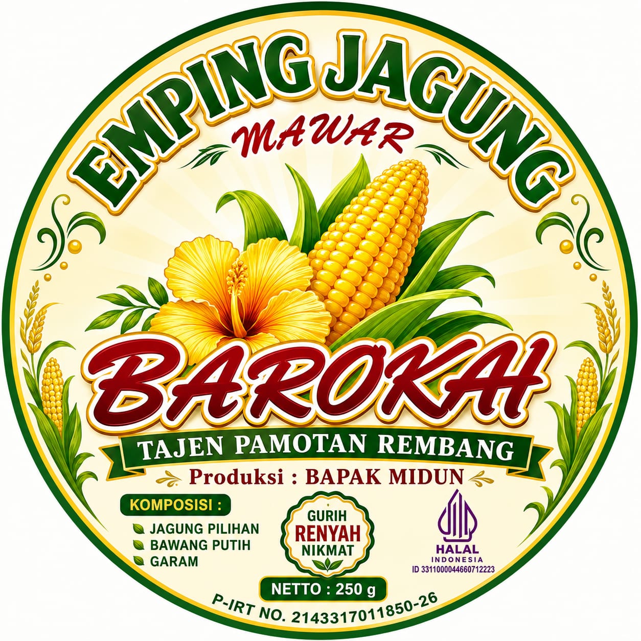Proses pembuatan emping jagung Mawar Barokah